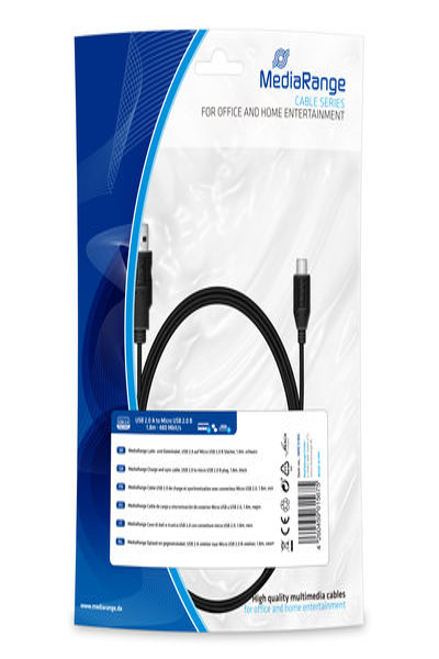 MEDIARANGE USB vers Câble micro USB 2.0 de 1,8 m