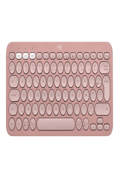 Logitech Pebble Keys 2 K380s - Mini - Wireless - RF Wireless + Bluetooth - Scissor key switch - AZERTY - Pink - 920-011805