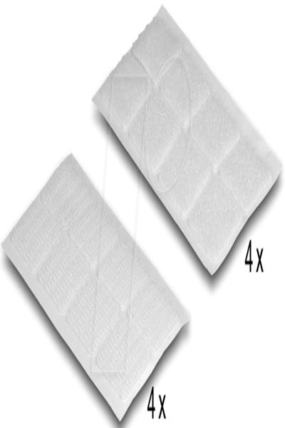 Delock Hook-and-loop dots - square - self-adhesive - 64 pieces white - White - 20 mm - 64 pc(s) - Polybag - 19097