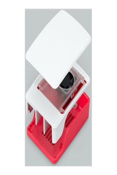 Raspberry Pi Case with Fan for Pi 5 Red/White - SC1159
