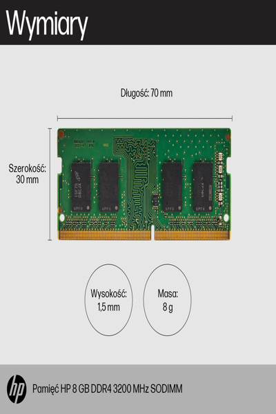 HP 8GB 3200 SODIMM Memory: DDR4 - 8C4X8AA
