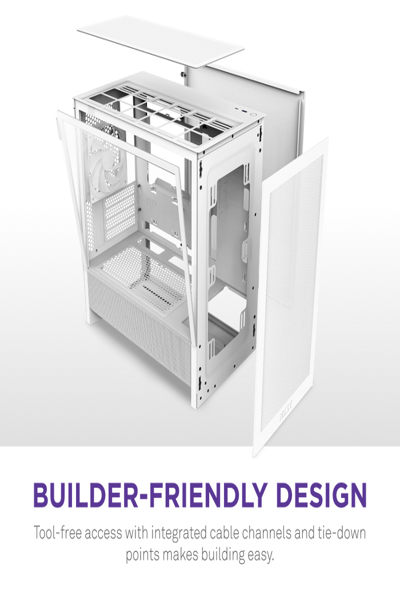 NZXT H9 H3 Flow midi-torn-PC vit - CC-H31FW-01