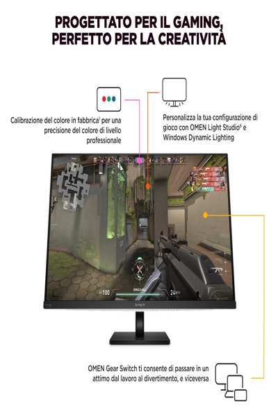 HP OMEN Transcend 32 UHD OLED Gaming Monitor: 32-inch 4K OLED gaming monitor. - 9R181AA#ABB