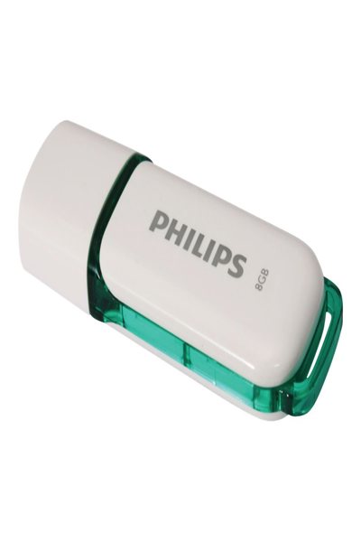 Philips FM08FD70B - 8 GB - USB Type-A - 2.0 - Cap - 8 g - Turquoise - White