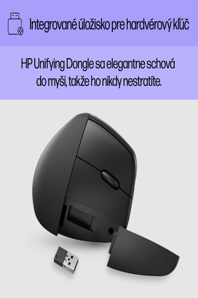 HP 920 Ergonomic Wireless Mouse: Right-hand, Vertical Design, 4000 DPI - 6H1A4AA