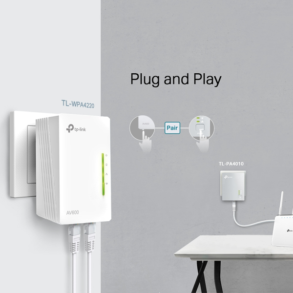 TP-LINK TL-WPA4220T KIT AV500 Powerline WiFi Range extender - TL-WPA4220 TKIT