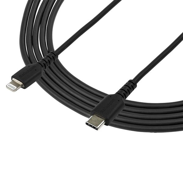 StarTech.com RUSBCLTMM2MB USB-C auf Lightning-Kabel ( 2m, Apple Mfi zertifiziert, iPhone Ladekabel, Aramidfaser) schwarz - Lightning-Kabel - Lightning (M) bis USB-C (M) - 2 m - Schwarz - für Apple iPad/iPhone/iPod (Lightning) - RUSBCLTMM2MB
