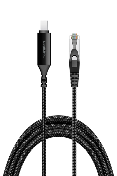 LogiLink CU0416 - Netzwerkadapter Kabel USB 3.2 Typ-C Gigabit Ethernet 10 m - Network Card - 1,000 Mbps - CU0416