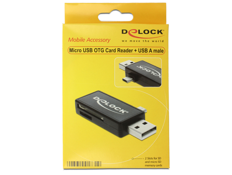 Delock Micro USB OTG Card Reader + USB A male - 91731