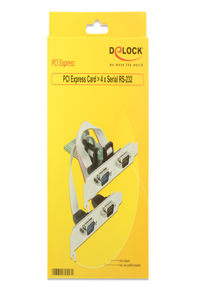 Delock PCI Express-kort > 4 x seriell RS-232 - 89557