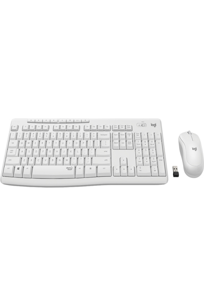 Logitech MK295 Silent Wireless Combo - Full-size (100%) - Wired - USB - QWERTY - White - Mouse included - 920-009821
