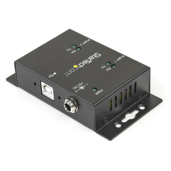 StarTech 2 Port USB to Serial RS232 Adapter - USB / DB9 Hub Wall Mountable - Serial Adapter - USB2.0 - RS-232 x 2 - Black (ICUSB2322I) - ICUSB2322I