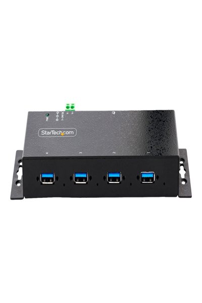 StarTech.com 4-Port Industrial USB 3.0 5Gbps Hub, Rugged USB Hub w/15kV Air/8kV Contact ESD and Surge Protection, DIN/Wall/Desk Mountable USB-A Hub, USB Expansion Hub with Locking Ports - 5G4AINDNP-USB-A-HUB