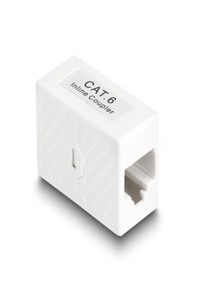 Delock Adapter RJ45-hona till RJ45-hona Cat.6 UTP vit, Platt, Vit, RJ-45, RJ45, Hona, Hona - 88133