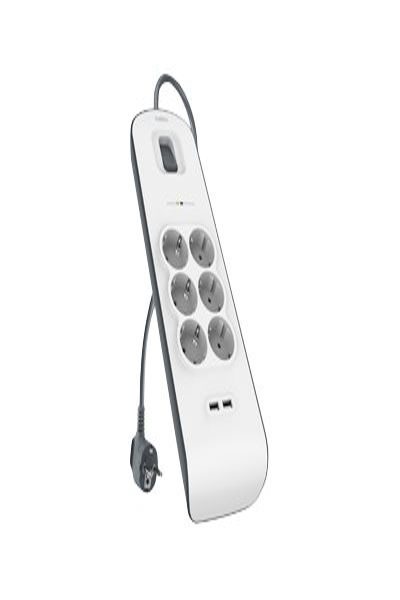 Belkin 2.4 Amp USB Charging 6-outlet Surge Protection Strip - Cable - Digital - BSV604VF2M-V2