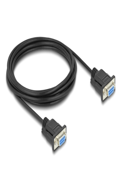 Delock Seriell RS-232-kabel - DB-9 (hane) skruvbar till DB-9 (hane) skruvbar - 86825