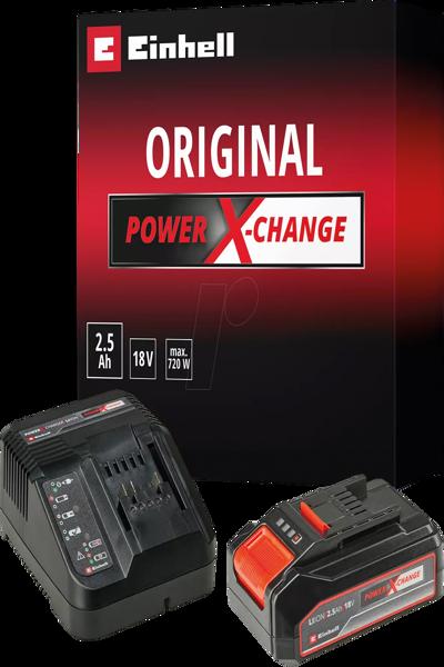Kit de démarrage Einhell PXC - Batterie et chargeur - 2,5 Ah - 18 V - Noir - Rouge - 0,83 h - 200 - 250 V