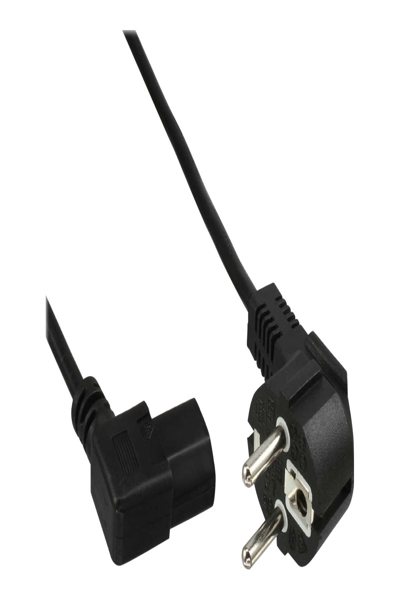 Câble d'alimentation InLine - CEE 7/7 coudé / IEC C13 3 broches coudé à gauche - noir - 0,3 m
