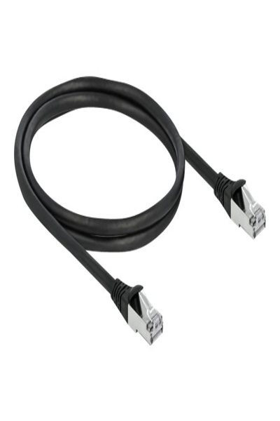Delock RJ45 Network Cable Cat.6A S/FTP PUR Outdoor 1 m black - 1 m - Cat6a - S/FTP (S-STP) - RJ-45 - RJ-45 - Black - 80134