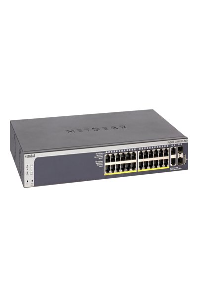 Netgear 28-Port PoE Gigabit/10G Stackable Smart Switch (GS728TXP) - L2/L3 - 10G Ethernet (100/1000/10000) - Full duplex - Power over Ethernet (PoE) - Rack mounting
