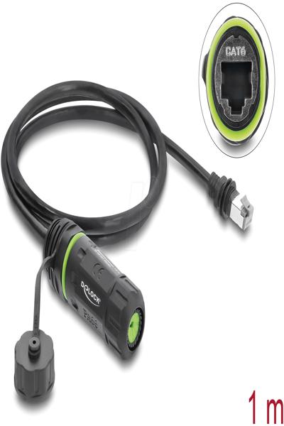 Delock Cable RJ45 Male to Female Cat.6 for Installation with M20 x - Cable - Network - 90681