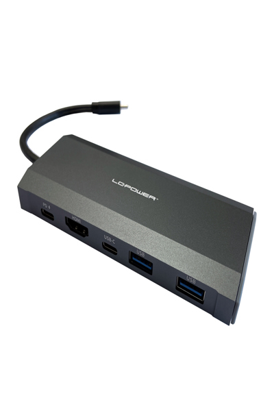 Hub-C-MULTI-7-M2: USB-C Hub with M.2 SSD Enclosure - LC-HUB-C-MULTI-7-M2