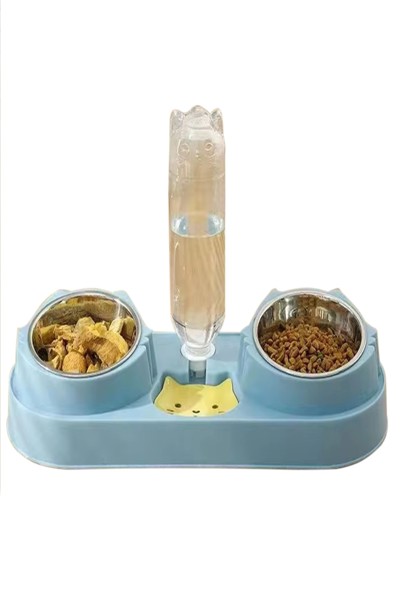 Gamelle double pour chien et chat avec distributeur d'eau Extralink Pets