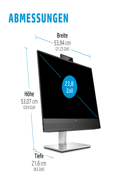 HP E24MV G4 Conferencing Monitor: 24-inch (60.5 cm) conferencing monitor. - 169L0E9#ABU