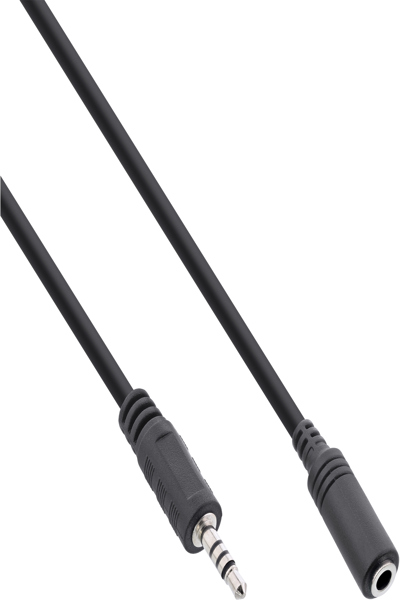 InLine Audio Adapter Cable 4 Pin 2.5mm male / 4 Pin 3.5mm female 2m - 99308E