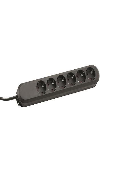 Bachmann SMART 6x Schuko H05VV-F 3G 1.50mm² 16A/3680W 3m - 3 m - Plast - Svart - 6 AC-uttag - 3680 W - 16 A - 381.148K