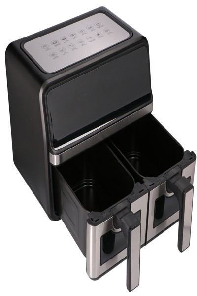 EXTRALINK AIR FRYER 9L 2200W DUAL-COMPARTMENT BLACK