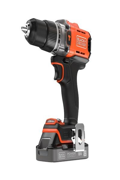 Black & Decker BCD383D1XC-QW, Pistol grip drill, Orange, 1.3 cm, Battery, 2 Ah, 18 V - BCD383D1XC-QW