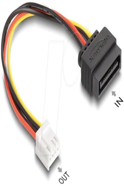 Adaptateur secteur Delock - Alimentation SATA (M) vers connecteur mini-alimentation 4 broches (F)
