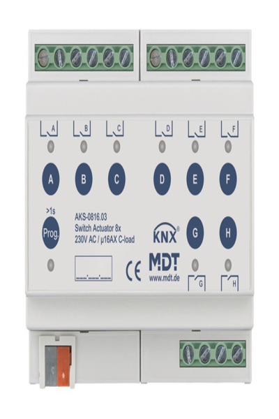 Actionneur de commutation MDT 8f 6TE REG 16A 230VAC charge C