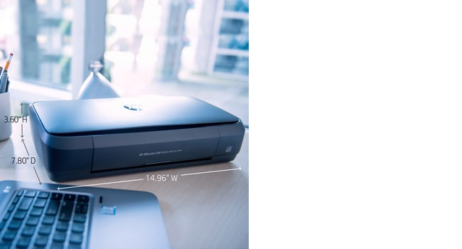 HP OfficeJet 250 Mobile All-in-One Printer - Print - copy - scan - 10-sheet ADF - Thermal inkjet - Colour printing - 4800 x 1200 DPI - A4 - Direct printing - Black - CZ992A