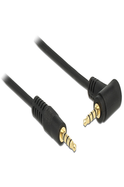 Câble de casque Delock - mini-jack mâle 4 pôles vers mini-jack mâle 4 pôles coudé