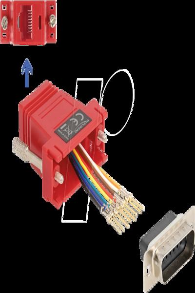 Delock Serial adapter - 15 pin D-Sub (DB-15) (M) to RJ-45 (F) - 67109