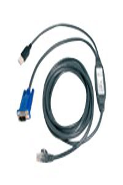 Vertiv Avocent - Video-/USB-kabel - USB, HD-15 (VGA) (hane) till RJ-45 (hane) - USBIAC2-7