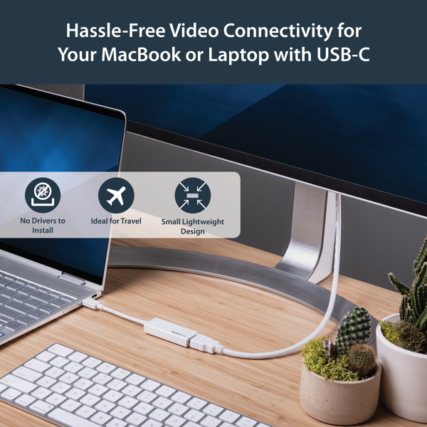 StarTech USB-C to HDMI adapter with 4K 30Hz - White - USB Type-C - HDMI output - 3840 x 2160 pixels - CDP2HDW