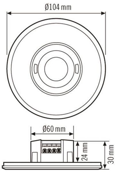 Esylux EP10428074 Unterputz Bewegungsmelder 360° Schwarz IP20