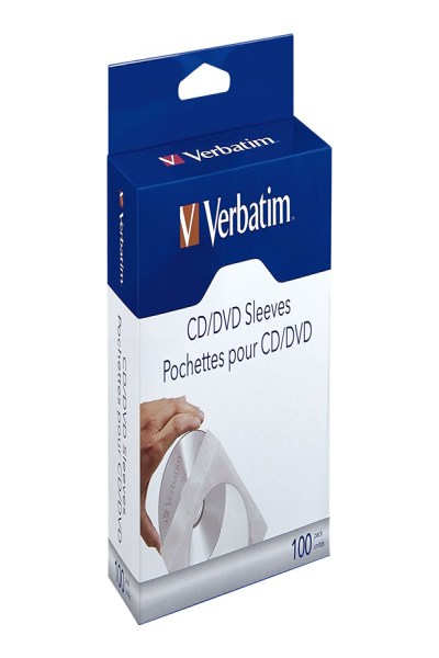 Verbatim CD/DVD sleeve - capacity: 1 CD/DVD (pack of 100) - 49976