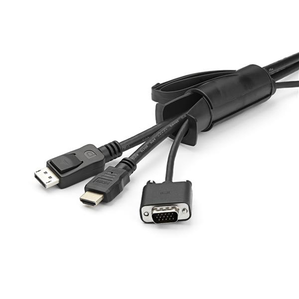 StarTech CMSCOILED4 cable bundle tube (2.5 m, 45mm / 1.8" diameter, expandable spiral cable organizer) black - Cable sleeve kit - Black - 2.5 m - CMSCOILED4