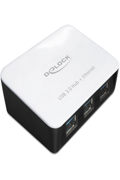 Hub USB 3.0 Delock 3 ports + 1 port Gigabit LAN 10/100/1000 Mb/s
