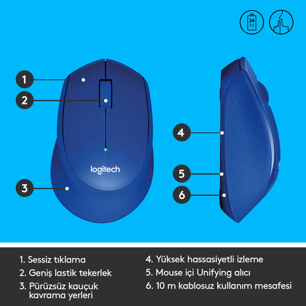 Logitech M330 SILENT PLUS - Mus - 910-004910