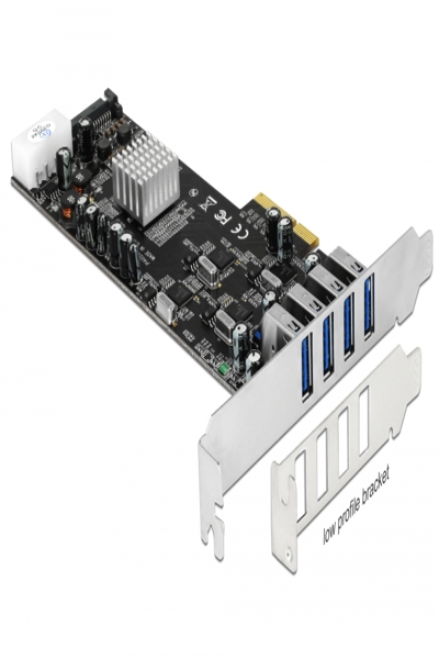 Delock PCI Express-kort > 4 x extern USB 3.0 fyrkanalig - 89365