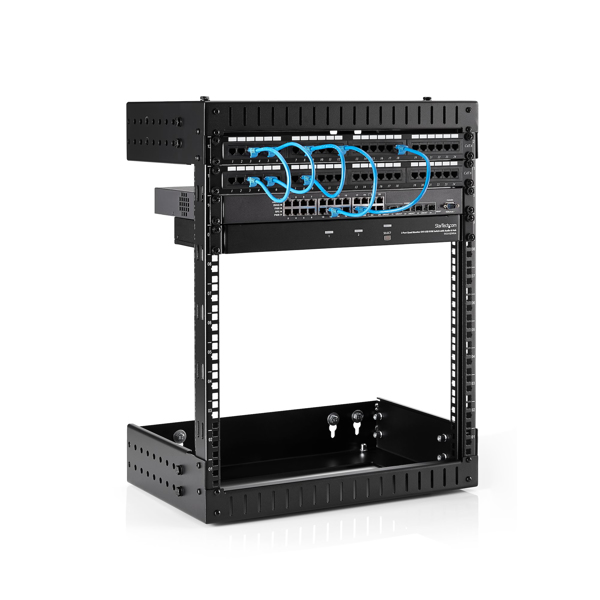 StarTech 12 HE wall-mounted server rack - 30.5 - 51cm deep - open frame - network rack - 2 post rack - cabinet - suitable for wall mounting - Black - 12U - 50.8 cm (20") - RK12WALLOA