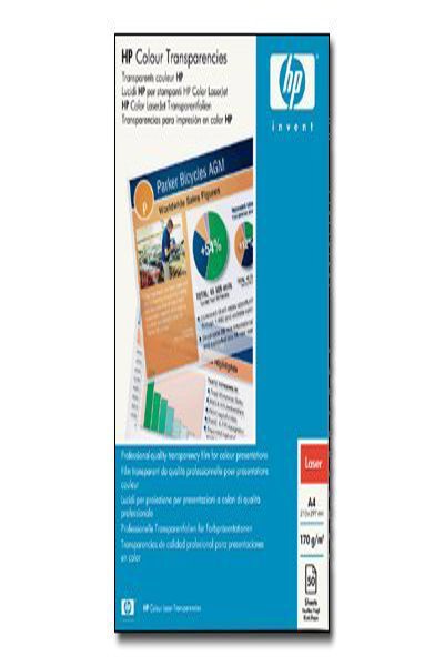 HP Color and Monochrome Laser Transparencies: 50 Sheets, A4 - C2936A