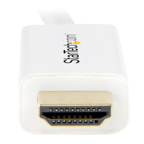 StarTech Mini DisplayPort to HDMI Converter Cable - 3 ft (1m) - 4K - White - 1 m - Mini DisplayPort - HDMI Type A (Standard) - Male - Male - Straight - MDP2HDMM1MW