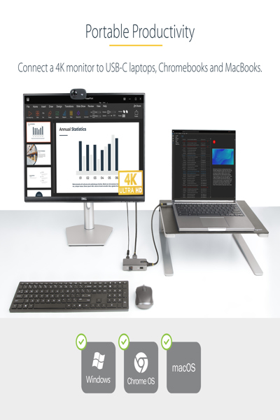 StarTech.com USB-C multiportadapter 4K 60Hz 100W PD - 104B-USBC-MULTIPORT