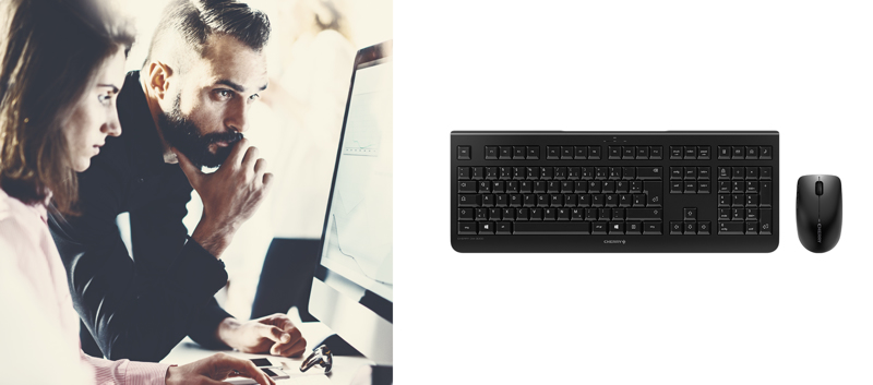 Cherry DW 3000 - Keyboard and mouse set - JD-0710DE-0